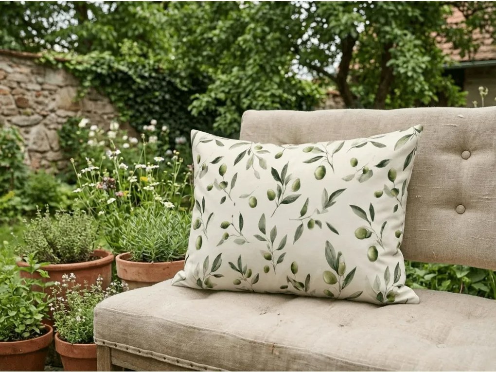 Bawełniana poszewka na poduszkę OLIVE POLY 50x70 cm, zielona