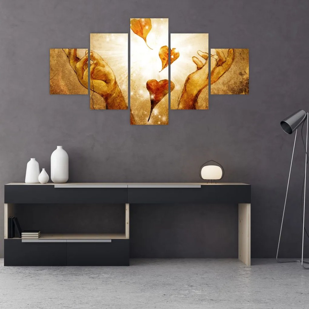 Obraz - Malowanie rąk pełnych miłości (125x70 cm)