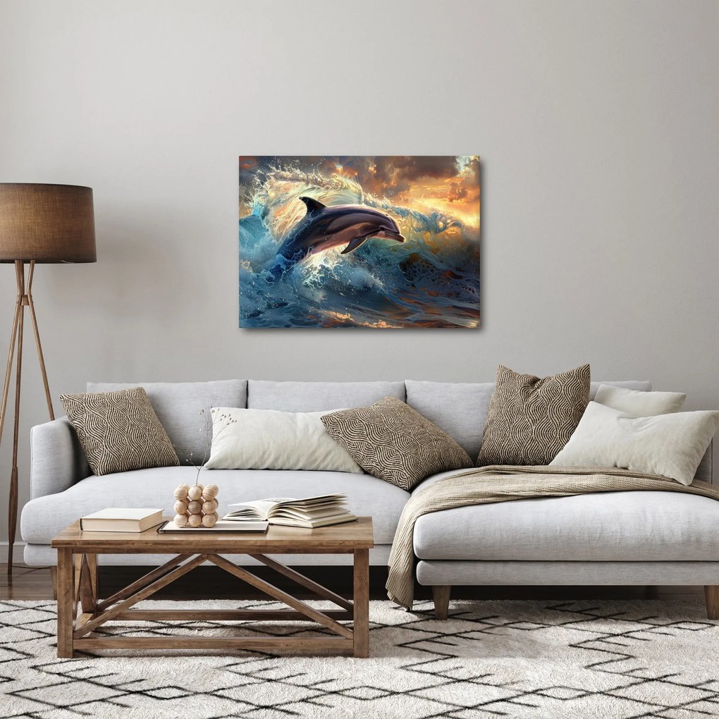 Obraz - Delfin, ilustracje (70x50 cm)