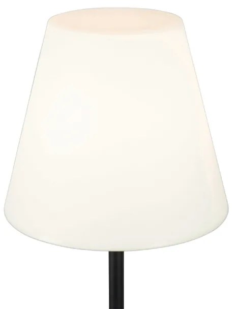 Zewnetrzna Lampa podłogowa zewnętrzna czarna z białym kloszem 35 cm IP65 - VirginiaDesignerski Oswietlenie zewnetrzne