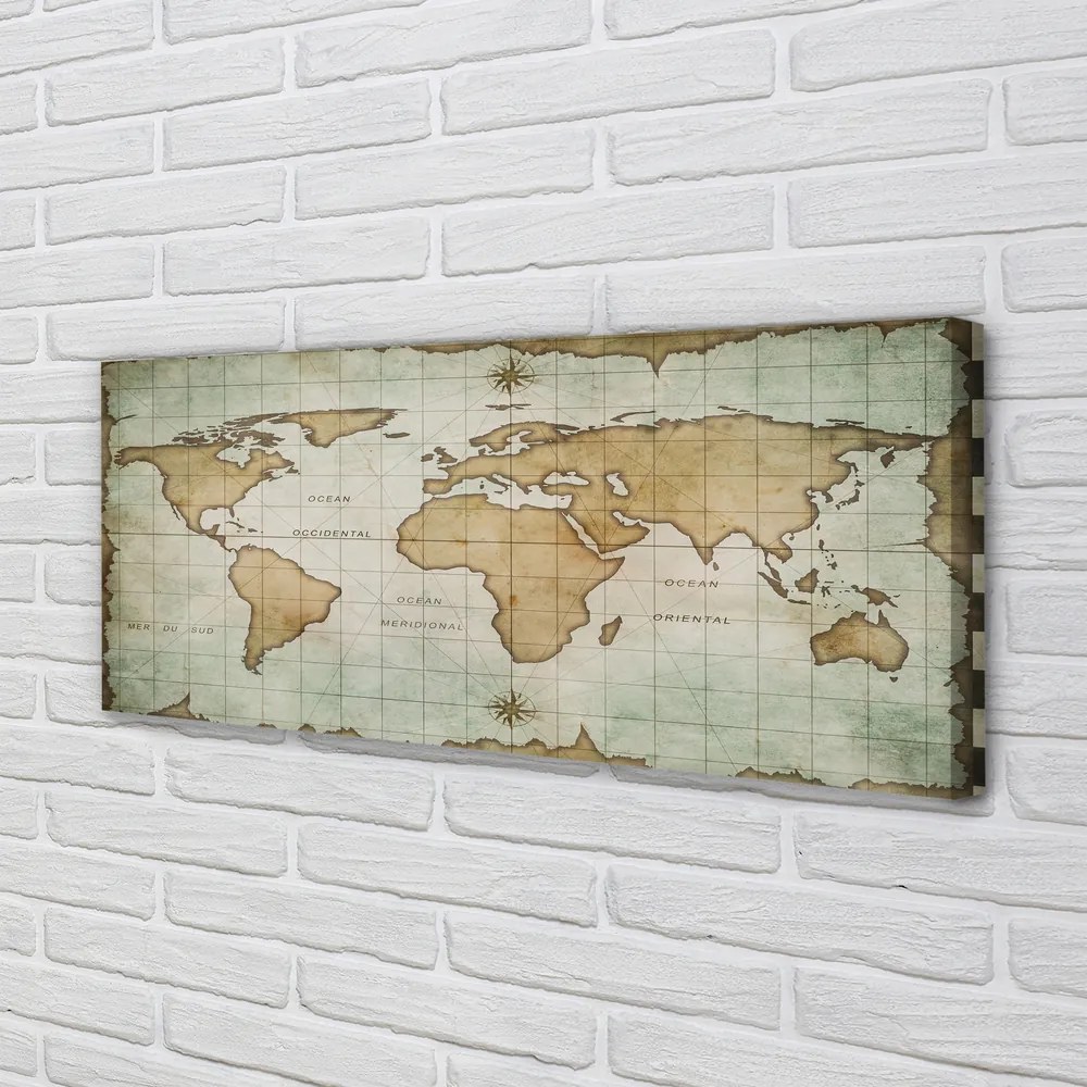 Obraz drukowany na płótnie Artystyczna Przypalona Mapa