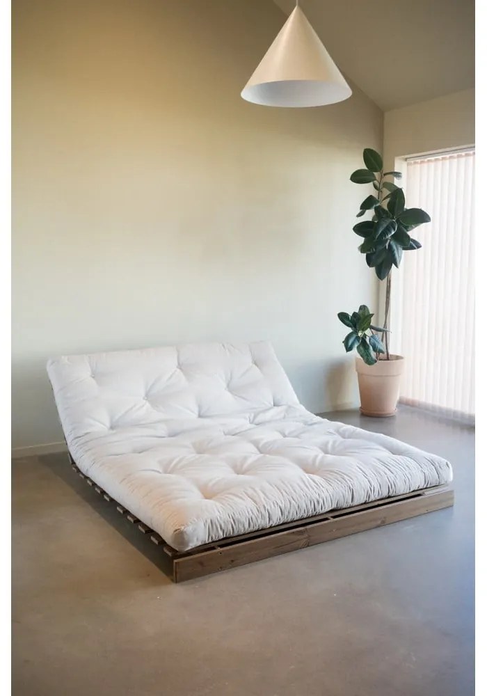 Szarobeżowa lniana rozkładana sofa 160 cm Roots Carob – Karup Design