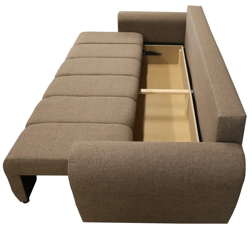 Modna kanapa do salonu, BUENO sofa z funkcją spania, sztruksowa tkanina