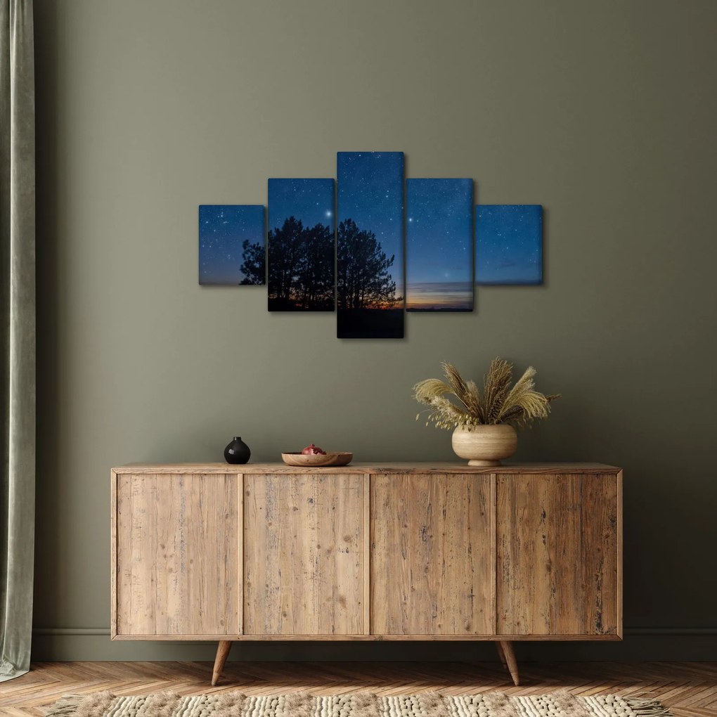 Obraz drzew w nocy (125x70 cm)