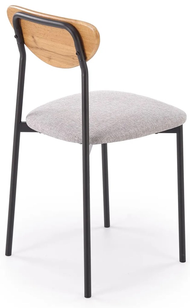 Zestaw stół + 4 krzesła, naturalny / czarny / popielaty DICKY