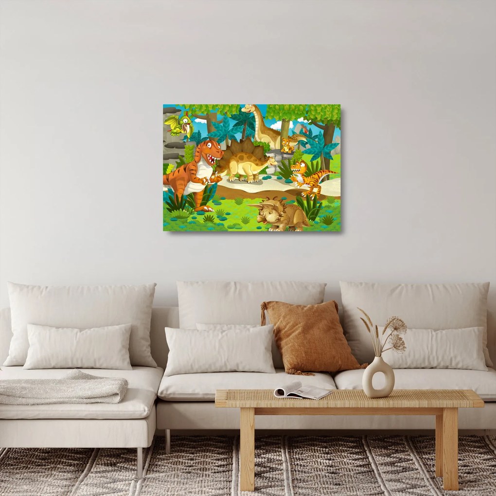 Obraz na szkle - Dinozaury (70x50 cm)