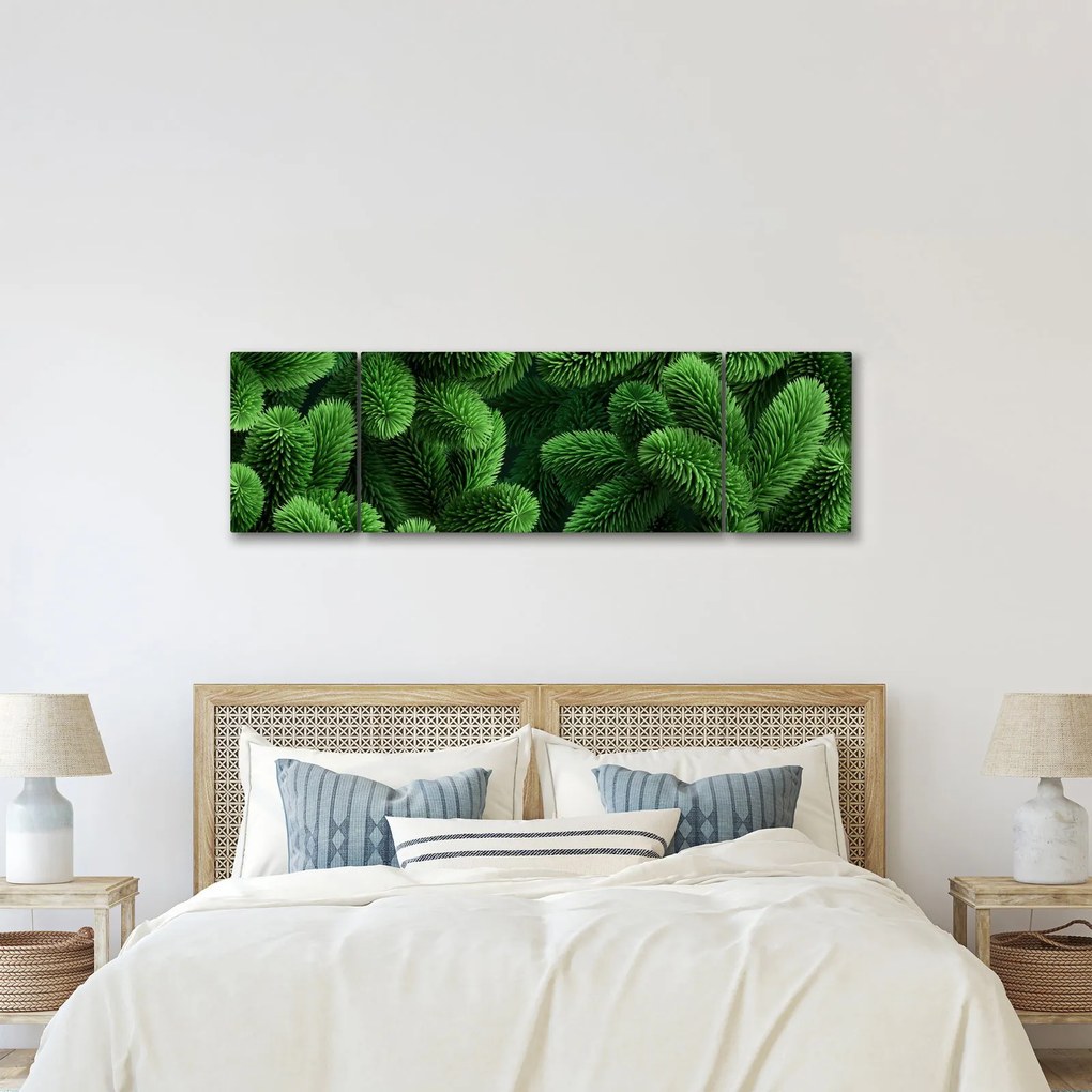 Obraz - Gałązki drzew iglastych (170x50 cm)