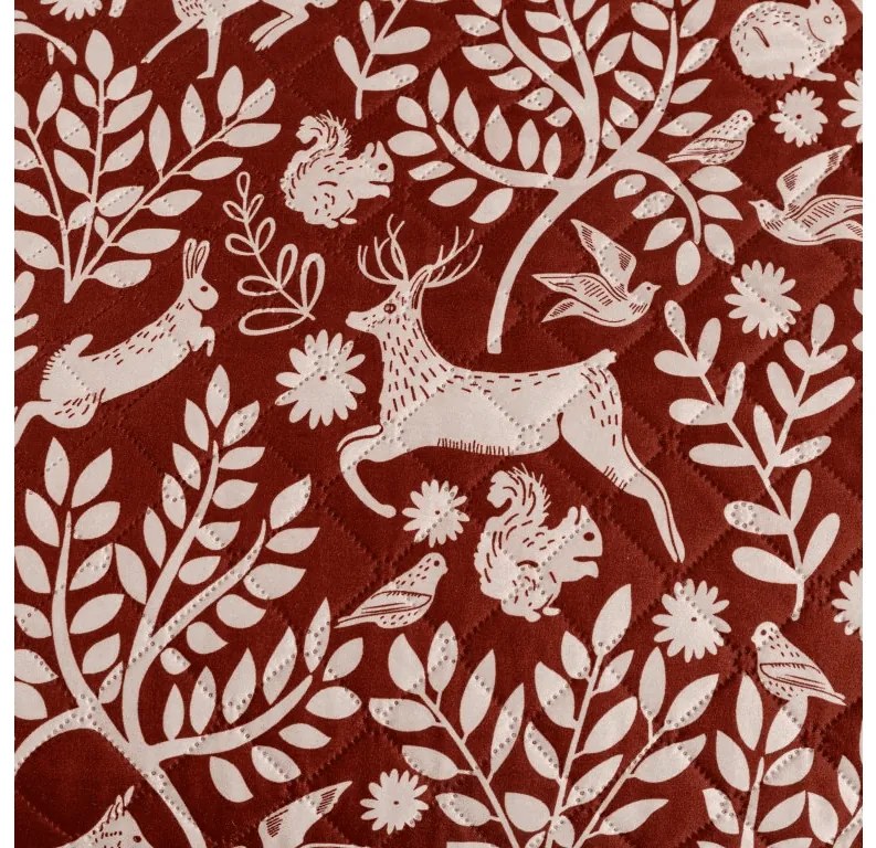 Narzuta na łóżko FOREST ANIMALS, brązowy Rozmiar: 170 x 210 cm