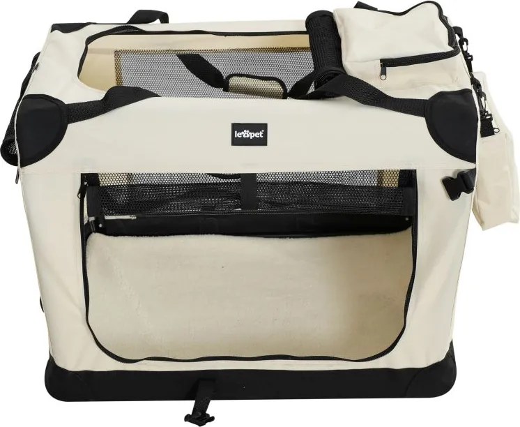 Leopet Skrzynia transportowa dla psów XXXL, beżowa