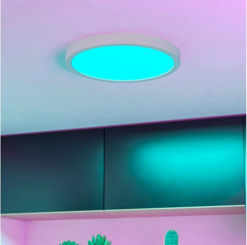 Eglo 901377 - Ściemnialna łazienkowa oprawa sufitowa LED RGBW FUEVA-Z LED/14,3W/230V 27,8cm IP44 biała