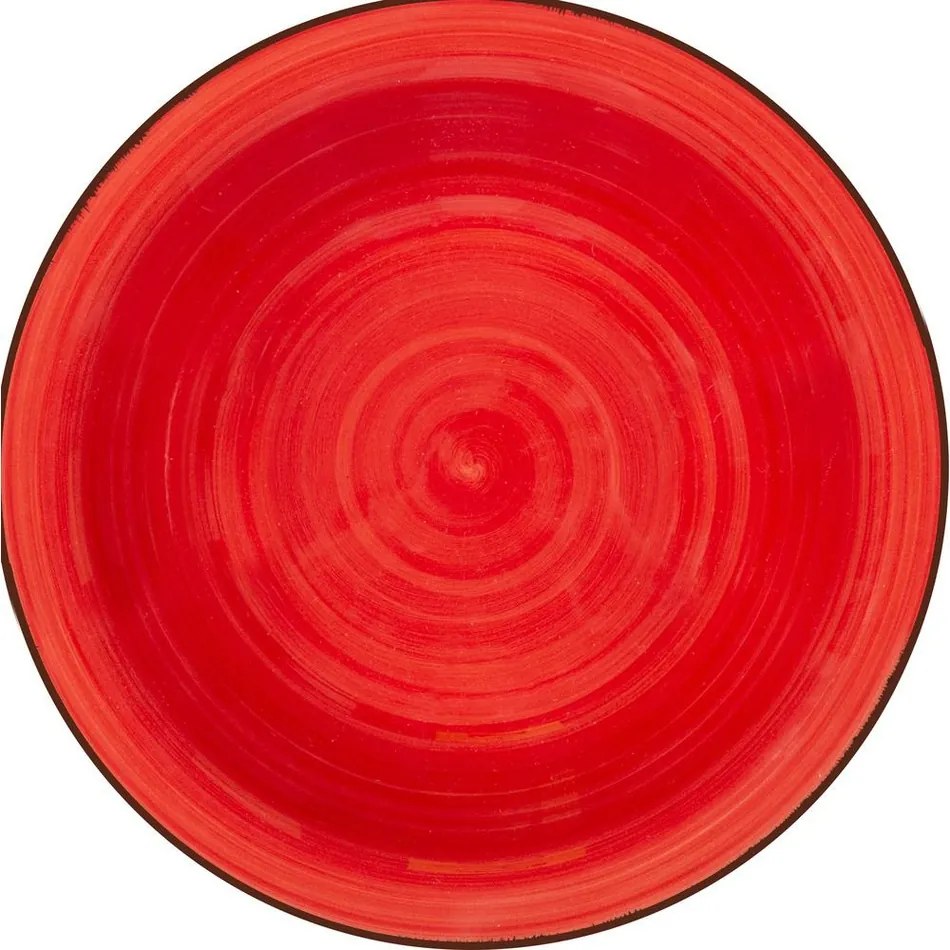 Lamart LT9095 ceramiczny głęboki talerz Happy,średnica 21,5 cm, czerwony