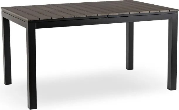 Stół Ogrodowy Prostokątny ARGOS 140-180 cm Rozkładany Ciemnoszary Dąb/Czarny