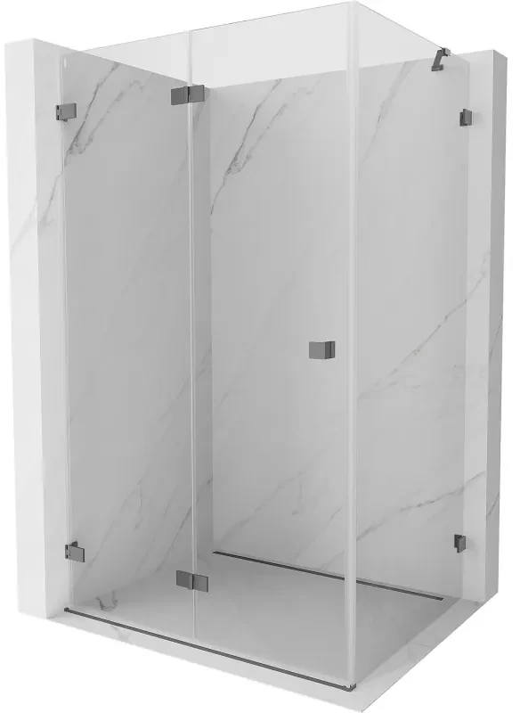 Mexen Lunar-F kabina prysznicowa składana lewa 100 x 80 cm, transparent, gun metal - 836-100-080-95-00-L