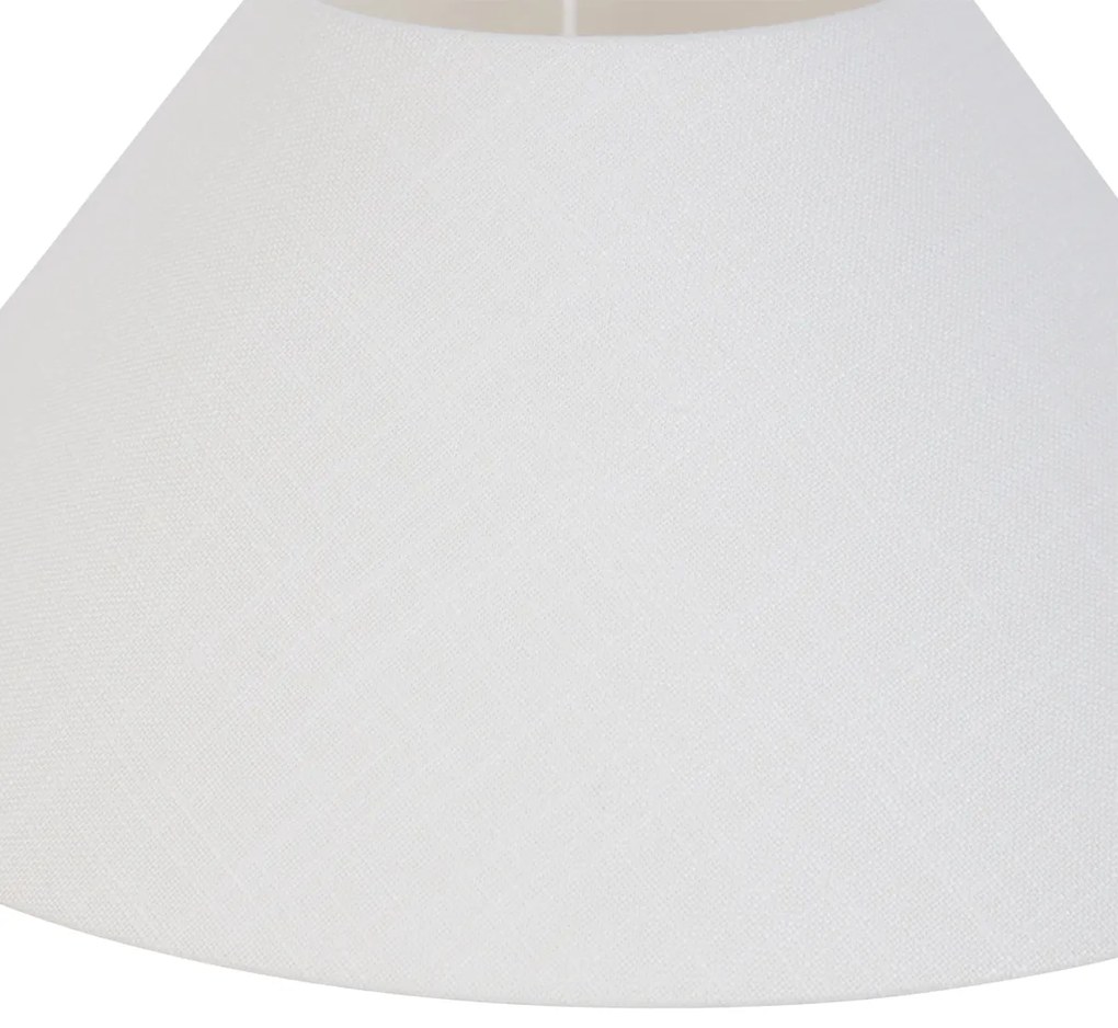 Lnianny abażur biały okrągły skośny 40/15/16