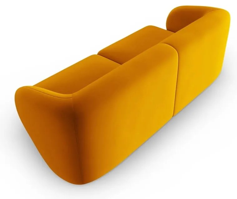 Musztardowa aksamitna sofa 188 cm Paolo – Milo Casa