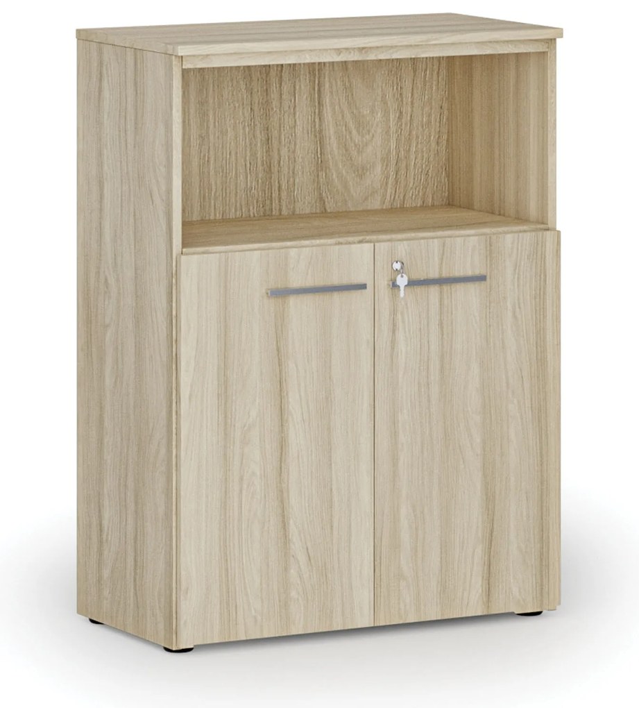 Szafa biurowa kombinowana PRIMO WOOD, 800 x 420 x 1087 mm, dąb naturalny