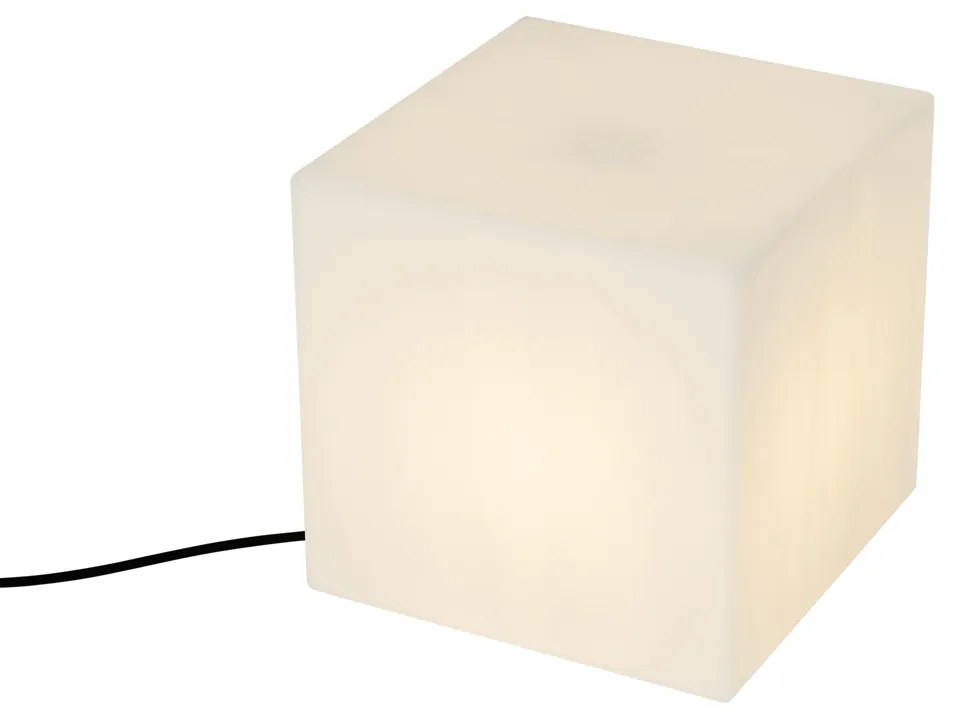 Zewnetrzna Zestaw 2 lamp podłogowych zewnętrznych białych 30 i 38 cm kwadratowych IP44 - Nura Nowoczesny Oswietlenie zewnetrzne