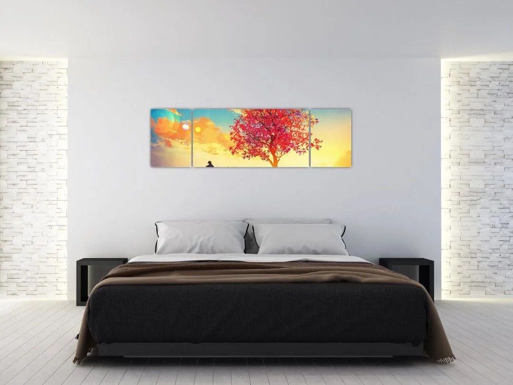Obraz drzewa na wzgórzu (170x50 cm)