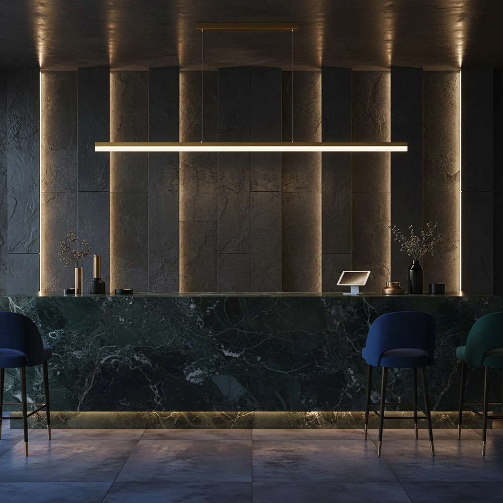 Lampa wisząca LED APP1697-CP 200 cm Złota Szczotkowana