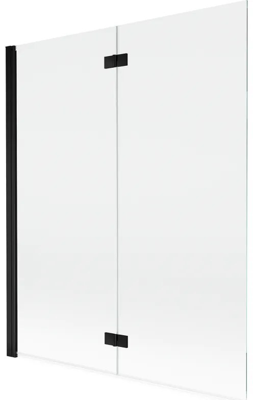 Mexen Mist parawan nawannowy 2-skrzydłowy lewy 140 x 150 cm, transparent, czarny - 8A9-140-002-70-00-L