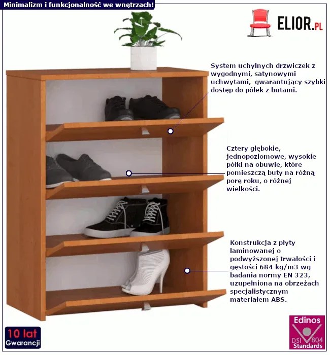 Szafka na buty w kolorze olchy - Serna