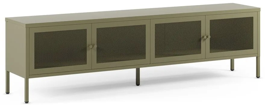 Zielona metalowa szafka pod TV 160x50x35 cm Fayna – Marckeric