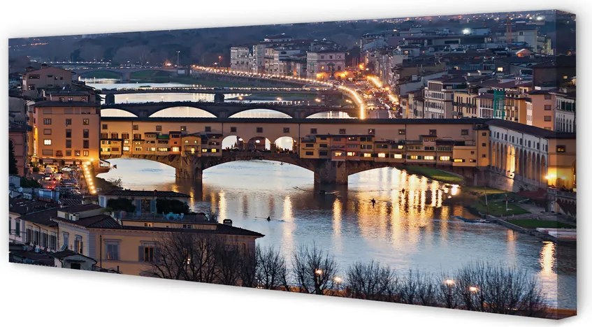 Fotoobraz na płótnie Nocne Refleksy na Rzece