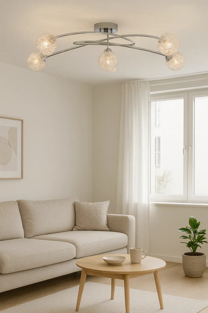 Lampa sufitowa z drucianymi kloszami E7-G10