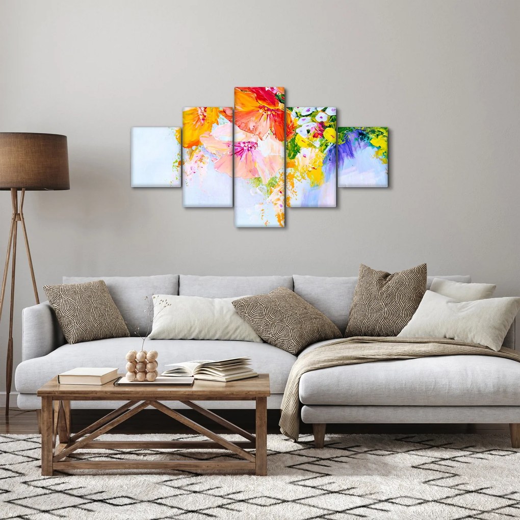 Obraz - Kwiaty, malarstwo (125x70 cm)