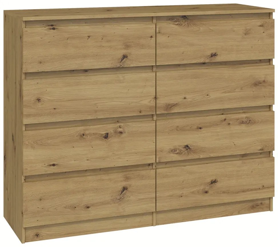 Skandynawska komoda z szufladami dąb artisan 140 - Lonix 2X