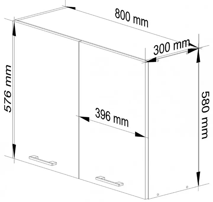 Biała górna szafka kuchenna 80 cm Folken 3X