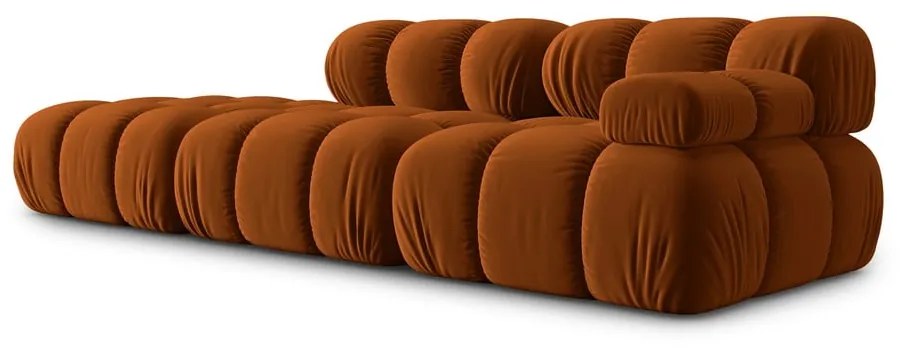 Pomarańczowa aksamitna sofa 282 cm Bellis – Micadoni Home