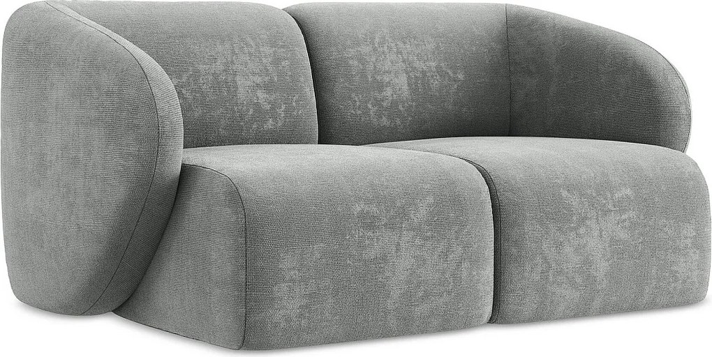 Modułowa sofa 2-osobowa - z tkaniny szenilowej - szary - LANI