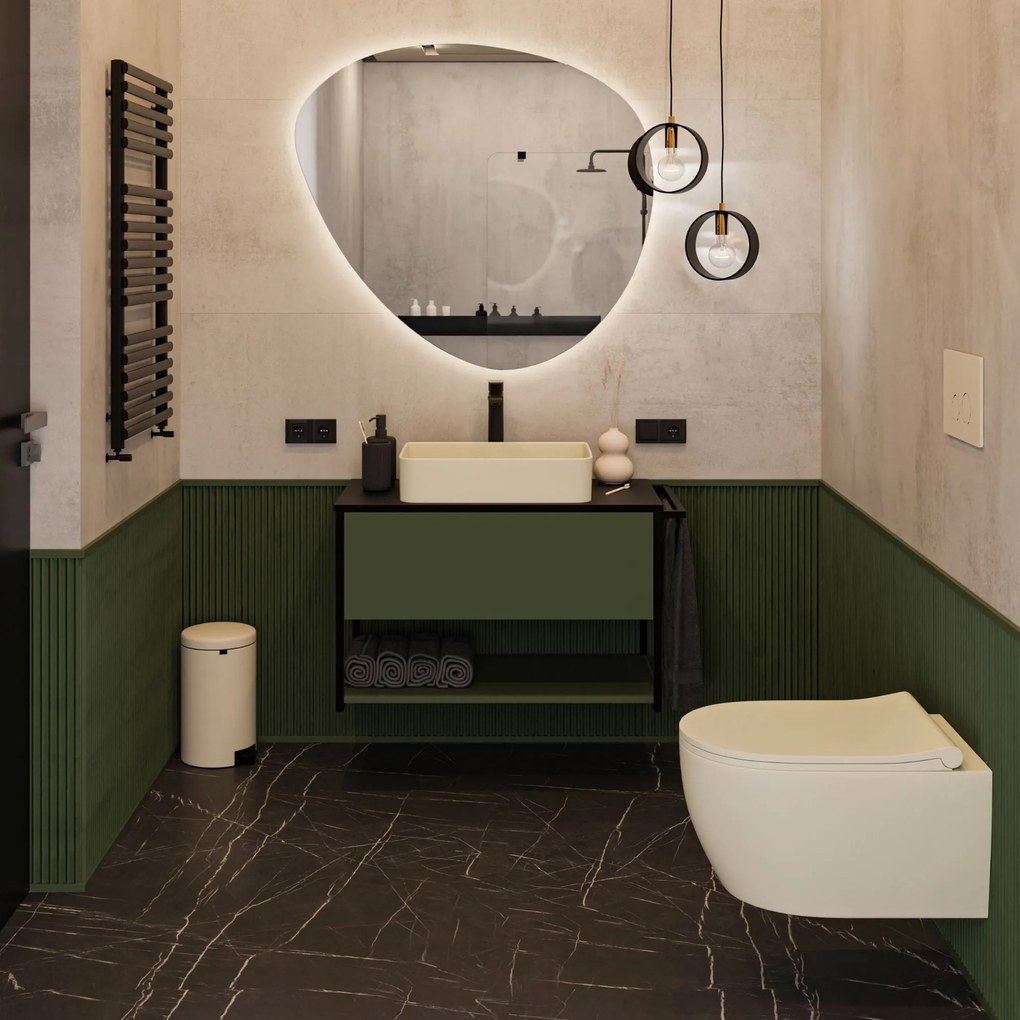 Miska WC wisząca rimless beżowa LERA ivory z deską wolnoopadającą Slim