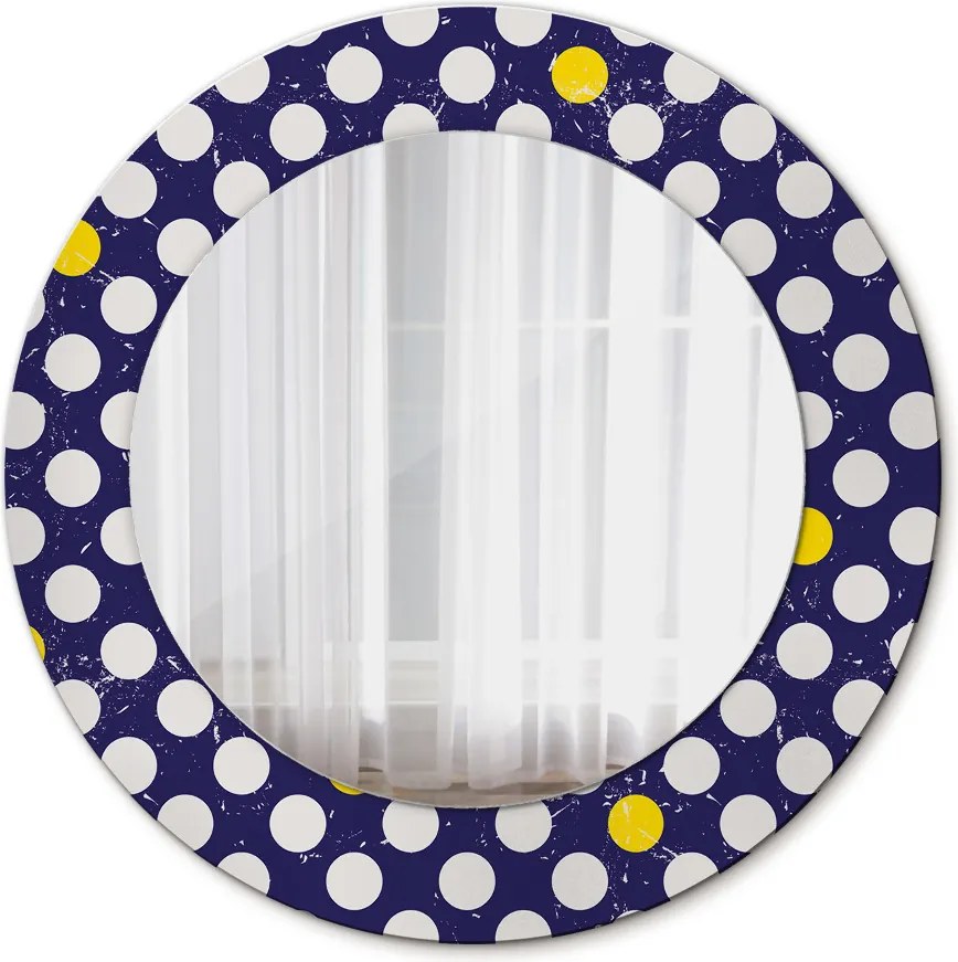 Lustro z nadrukiem okrągłe Retro kropki