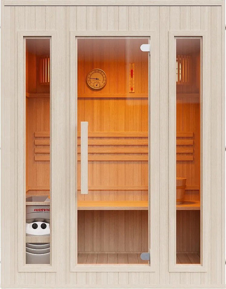 Sauna fińska z piecem - 2/3 osobowa - S150 x G120 x W190 cm - ULVILA