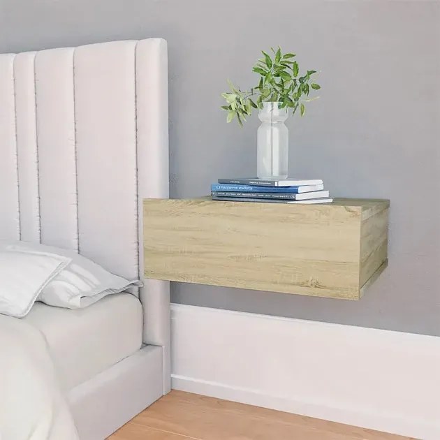 Minimalistyczna wisząca szafka nocna dąb sonoma N1-E87