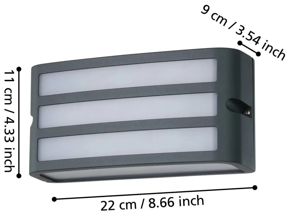 Zewnętrzna lampa ścienna (wysokość 11 cm) CAMARDA – EGLO