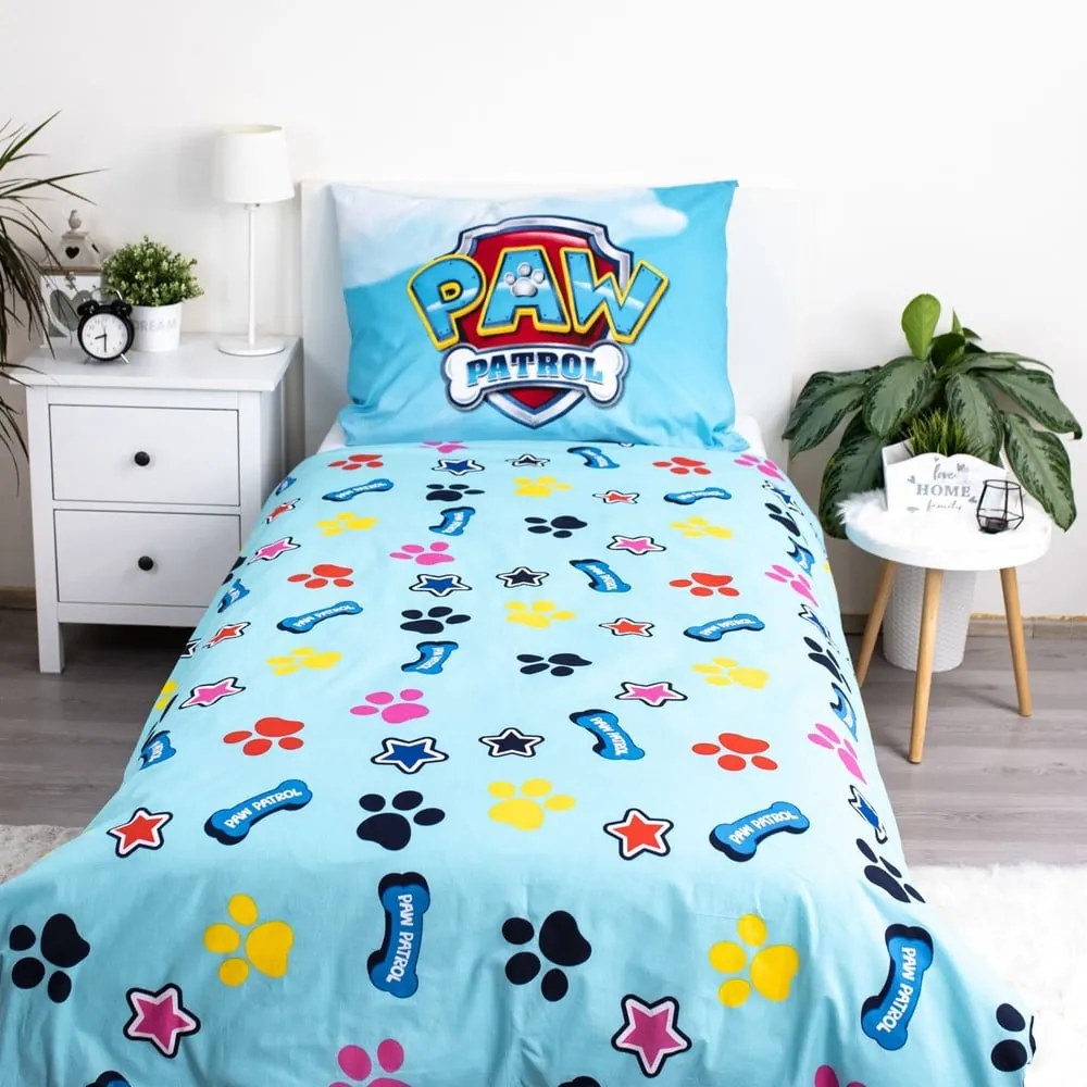 Bawełniana fluorescencyjna pościel dziecięca jednoosobowa 140x200 cm Paw Patrol – Jerry Fabrics