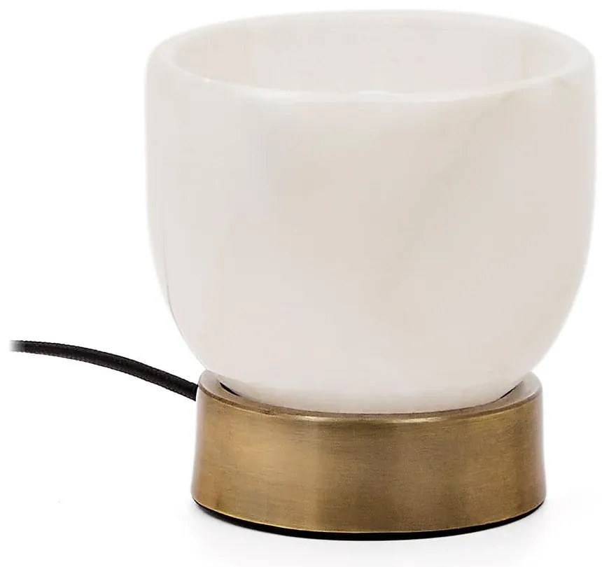 Lampa stołowa w kremowo-mosiężnym kolorze (wysokość 17 cm) Shenli – Kave Home