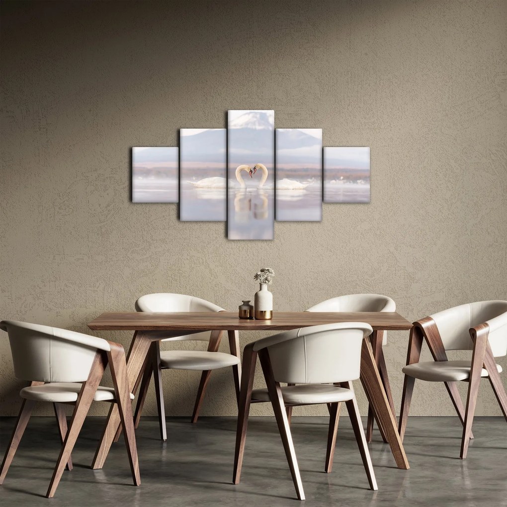 Obraz - Zakochane łabędzie (125x70 cm)