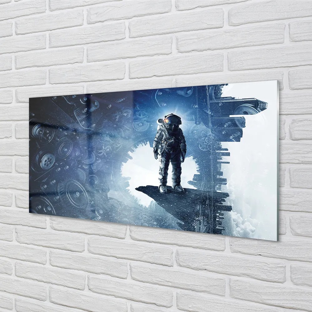Szklany Panel Miasto Maszyn i Postać
