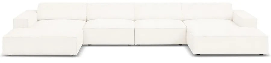 Beżowy narożnik (w kształcie litery "U") z materiału bouclé Jodie – Micadoni Home