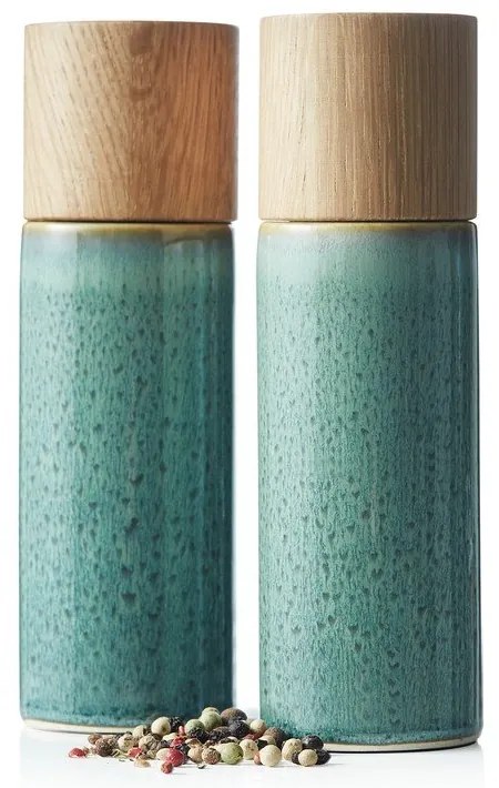 Zielony zestaw ceramicznych młynków do pieprzu i soli 2 szt. Gastro Green – Bitz