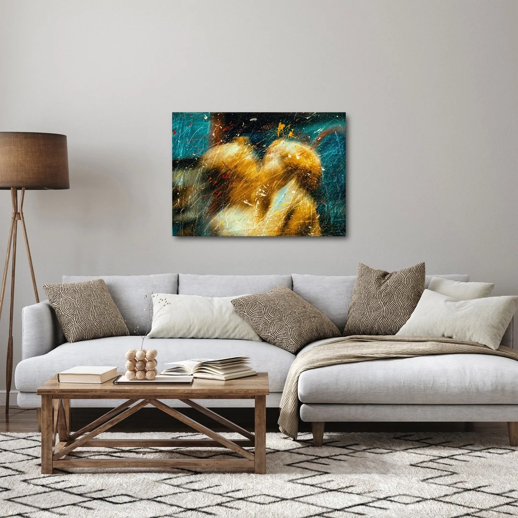 Obraz - Całujące się anioły (70x50 cm)