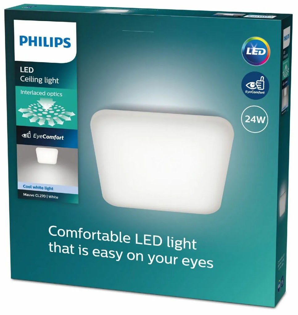 Philips 8720169195516 lampy sufitowe LED Mauve 1x24 W 3000lm 4000K, 43 x 43 cm