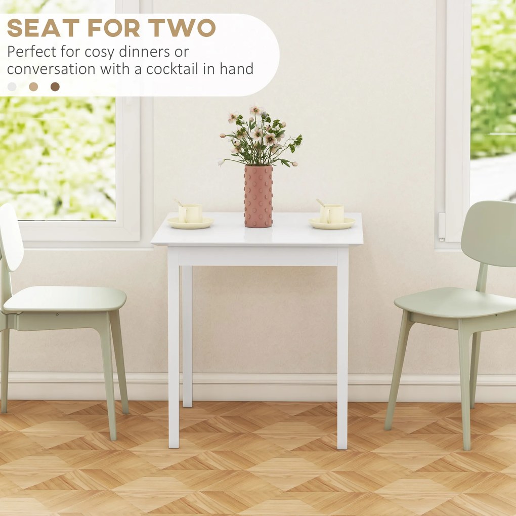 HOMCOM Stół kuchenny kwadratowy nowoczesny biały 75x75x76 cm do jadalni i kuchni | Aosom PL