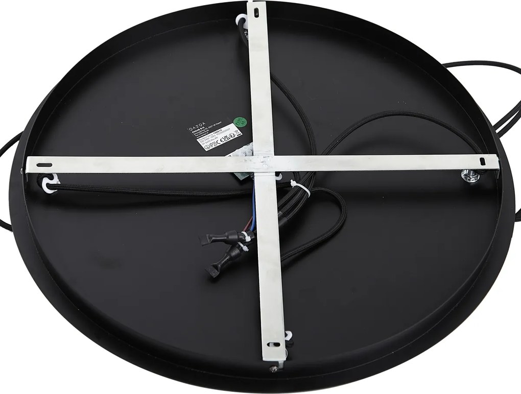 Nowoczesna lampa wisząca czarna z przydymionym szkłem - Jia