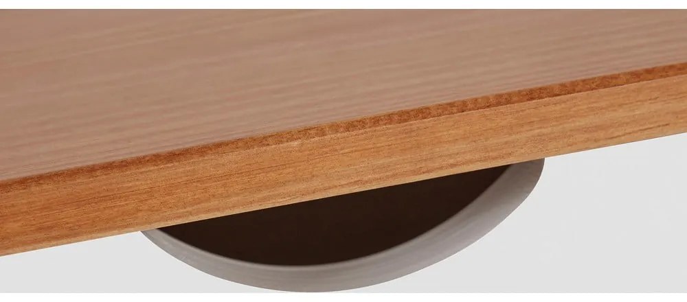 Biało-brązowe biurko z drewna sosnowego Støraa Gava, dł. 100 cm