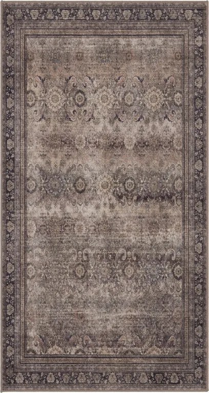 Dywan vintage INKA Oriental z Efektem Postarzenia Brązowy 80 cm x 150 cm
